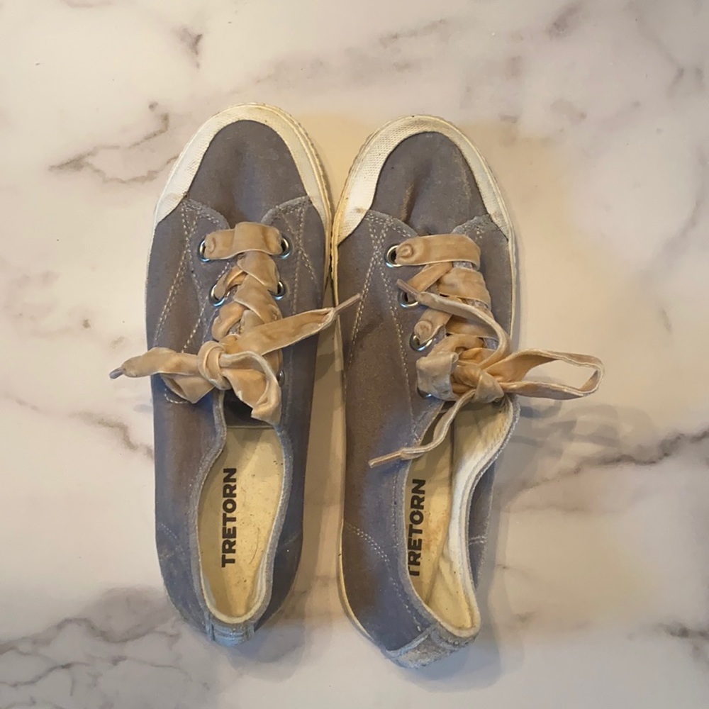 Tretorn MarleyX4 Grey & Blush Velvet Sneaker Size 9.5